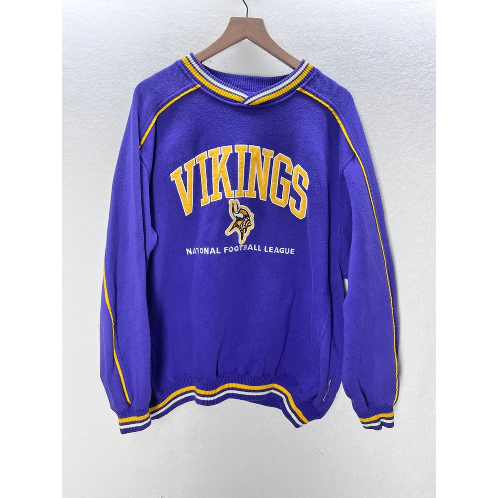 Lee Sport Minnesota Vikings Sweatshirt Mens XL Purple VTG 90s NFL V-Neck
